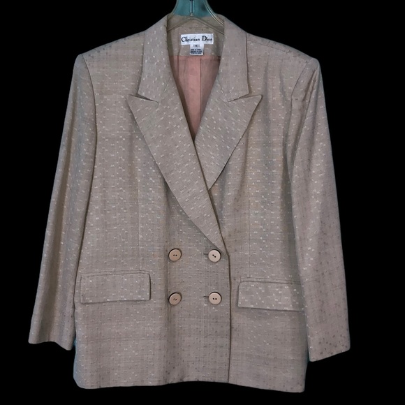 Vintage 80s Christian Dior Silk Blazer 18